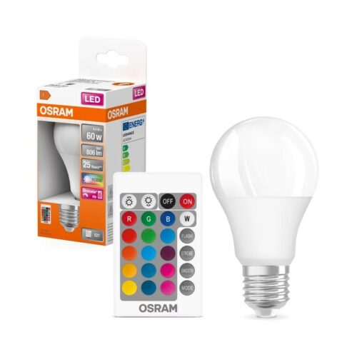 LEDVANCE OSRAM Λάμπα LED SCLA60 REM 9W/2700K E27 RGB FROSTED