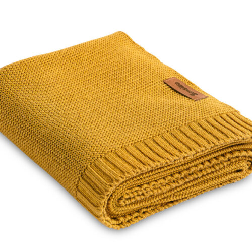 Κουβέρτα Πλεκτή 80x100cm Bamboo & Cotton Sensillo Mustard 4332