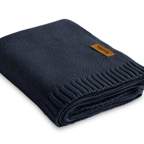 Κουβέρτα Πλεκτή 80x100cm Bamboo & Cotton Sensillo Navy 4339
